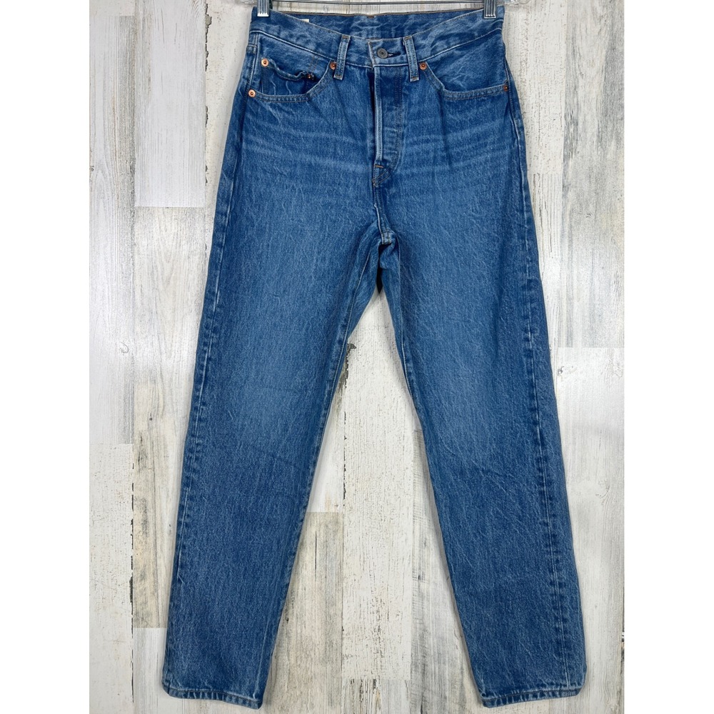 Levis 501 Jeans Women Size 26‎ Blue Button Front Iconic Streetwear BIG E